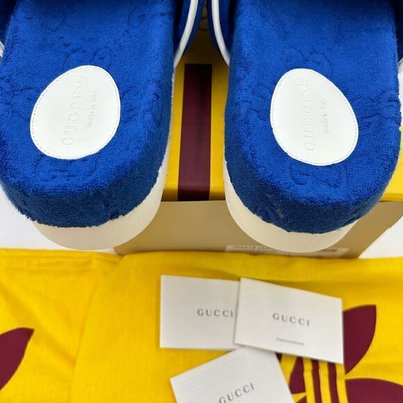 Men’s Gucci, X Adidas monogram, GG slides size 13 made in Italy - Picture 7 of 9